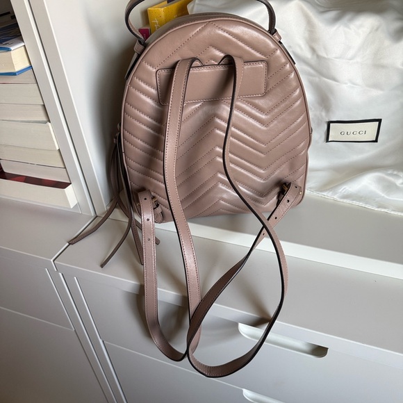 Gucci Women's Mauve Backpack with Gold Accents - Picture 2 of 3
